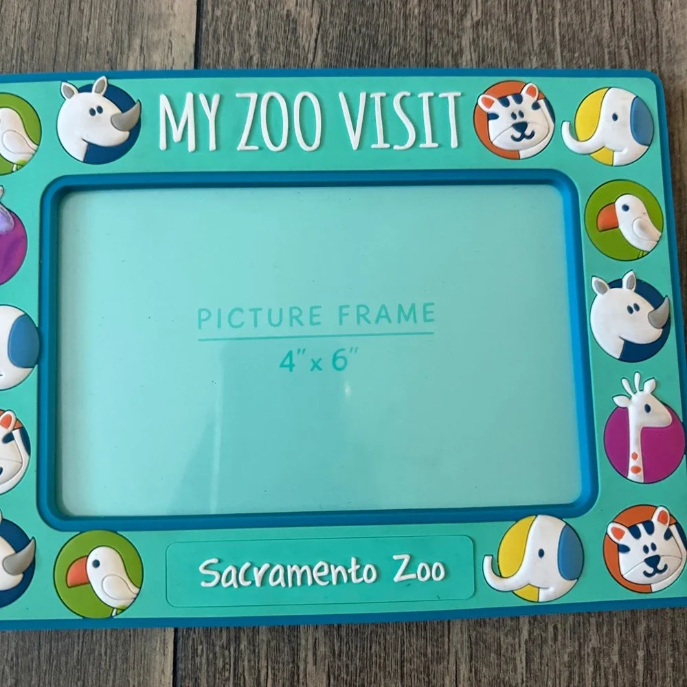 Sacramento Zoo My Zoo Visit Picture Frame 4x6 Teal Animal Souvenir Kids Decor